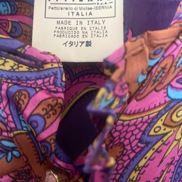 Dolce And Gabbana 100% Silk Button Up Paisley Blouse Size 26/40 - Picture 11 of 13